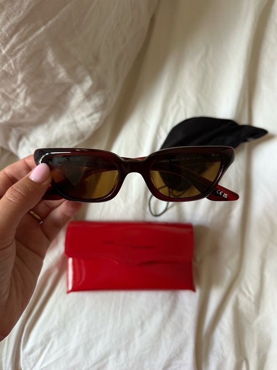 KHAITE x Oliver Peoples Burgundy Cat-Eye Sunglasses
